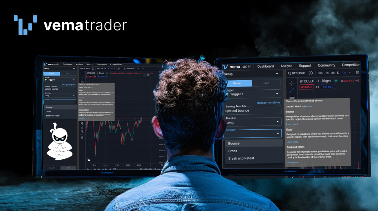 crypto trading with VEMA Trader